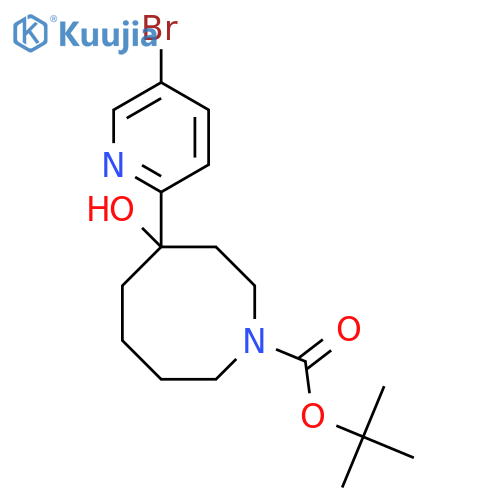 Tert-butyl 4-(5-bromopyridin-2-yl)-4-hydroxyazocane-1-carboxylate structure