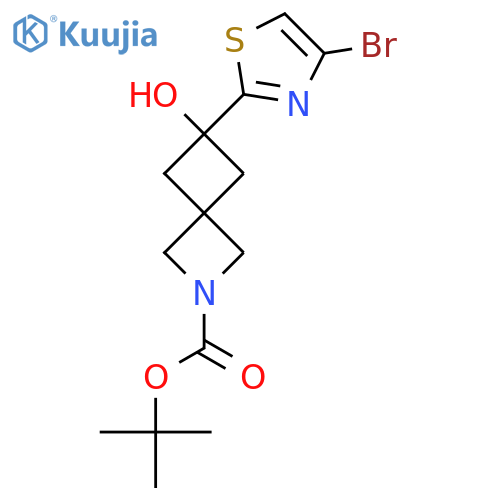 Tert-butyl 6-(4-bromo-1,3-thiazol-2-yl)-6-hydroxy-2-azaspiro[3.3]heptane-2-carboxylate structure