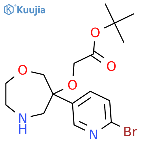 Tert-butyl 2-{[6-(6-bromopyridin-3-yl)-1,4-oxazepan-6-yl]oxy}acetate structure