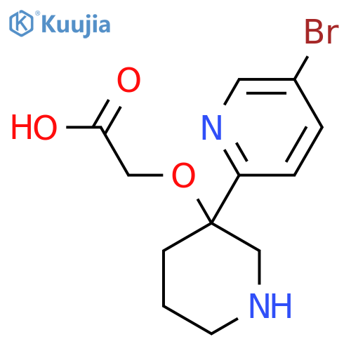 2-{[3-(5-Bromopyridin-2-yl)piperidin-3-yl]oxy}acetic acid structure