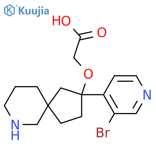 2-{[2-(3-Bromopyridin-4-yl)-7-azaspiro[4.5]decan-2-yl]oxy}acetic acid structure
