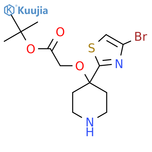 Tert-butyl 2-{[4-(4-bromo-1,3-thiazol-2-yl)piperidin-4-yl]oxy}acetate structure