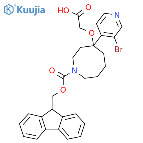 2-{[4-(3-bromopyridin-4-yl)-1-{[(9H-fluoren-9-yl)methoxy]carbonyl}azocan-4-yl]oxy}acetic acid structure
