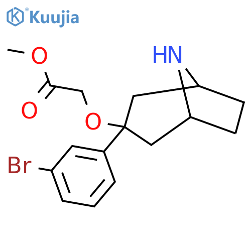 Methyl 2-{[3-(3-bromophenyl)-8-azabicyclo[3.2.1]octan-3-yl]oxy}acetate structure