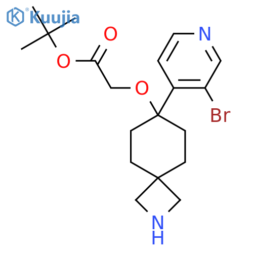 Tert-butyl 2-{[7-(3-bromopyridin-4-yl)-2-azaspiro[3.5]nonan-7-yl]oxy}acetate structure