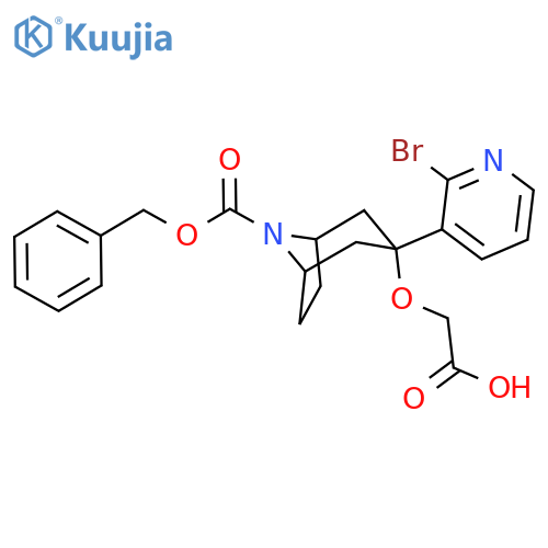 2-({8-[(Benzyloxy)carbonyl]-3-(2-bromopyridin-3-yl)-8-azabicyclo[3.2.1]octan-3-yl}oxy)acetic acid structure