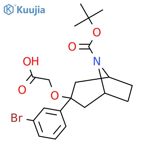 2-{[3-(3-Bromophenyl)-8-[(tert-butoxy)carbonyl]-8-azabicyclo[3.2.1]octan-3-yl]oxy}acetic acid structure