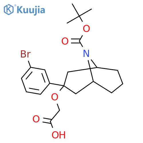 2-{[3-(3-Bromophenyl)-9-[(tert-butoxy)carbonyl]-9-azabicyclo[3.3.1]nonan-3-yl]oxy}acetic acid structure