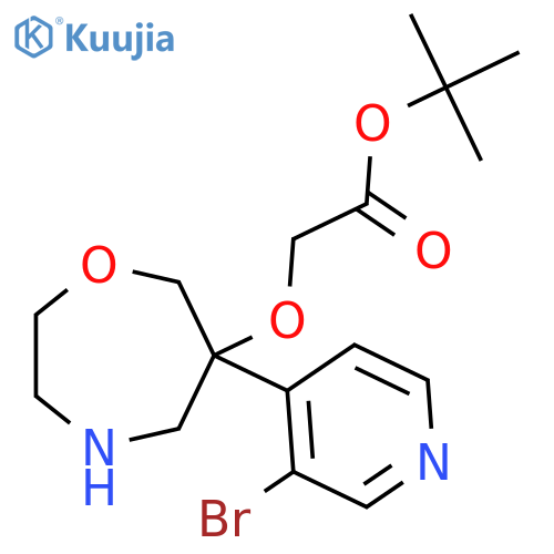 Tert-butyl 2-{[6-(3-bromopyridin-4-yl)-1,4-oxazepan-6-yl]oxy}acetate structure