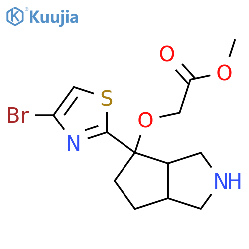 Methyl 2-{[4-(4-bromo-1,3-thiazol-2-yl)-octahydrocyclopenta[c]pyrrol-4-yl]oxy}acetate structure