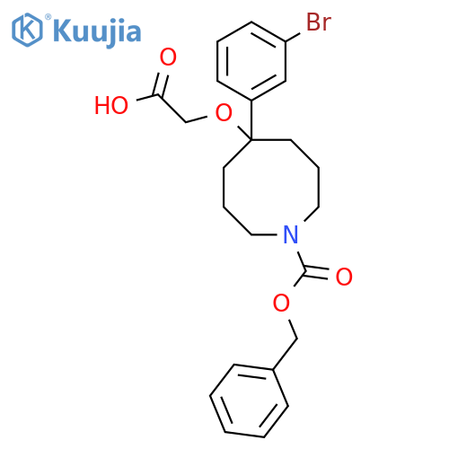 2-({1-[(Benzyloxy)carbonyl]-5-(3-bromophenyl)azocan-5-yl}oxy)acetic acid structure