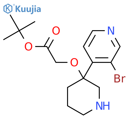 Tert-butyl 2-{[3-(3-bromopyridin-4-yl)piperidin-3-yl]oxy}acetate structure