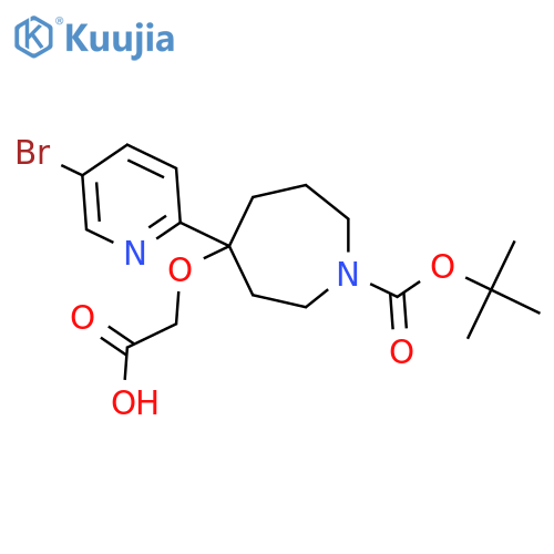 2-{[4-(5-Bromopyridin-2-yl)-1-[(tert-butoxy)carbonyl]azepan-4-yl]oxy}acetic acid structure