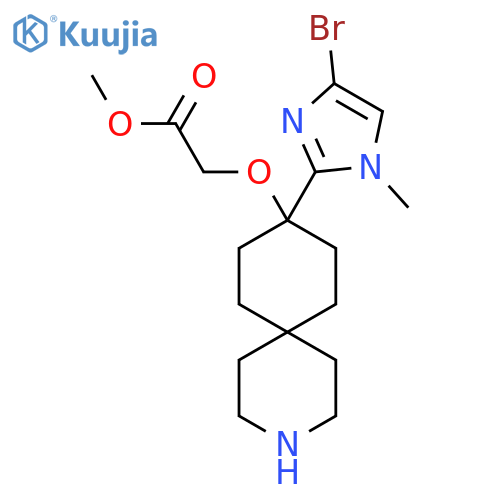 methyl 2-{[9-(4-bromo-1-methyl-1H-imidazol-2-yl)-3-azaspiro[5.5]undecan-9-yl]oxy}acetate structure
