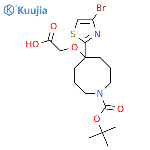 2-{[5-(4-Bromo-1,3-thiazol-2-yl)-1-[(tert-butoxy)carbonyl]azocan-5-yl]oxy}acetic acid structure