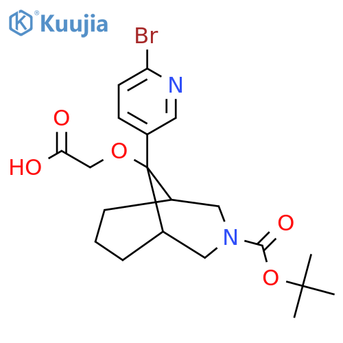 2-{[9-(6-Bromopyridin-3-yl)-3-[(tert-butoxy)carbonyl]-3-azabicyclo[3.3.1]nonan-9-yl]oxy}acetic acid structure