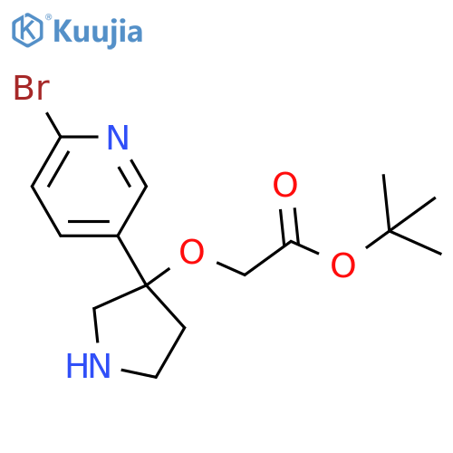 Tert-butyl 2-{[3-(6-bromopyridin-3-yl)pyrrolidin-3-yl]oxy}acetate structure