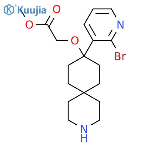 Methyl 2-{[9-(2-bromopyridin-3-yl)-3-azaspiro[5.5]undecan-9-yl]oxy}acetate structure