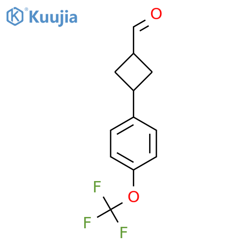 3-[4-(Trifluoromethoxy)phenyl]cyclobutane-1-carbaldehyde structure