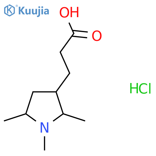 3-(1,2,5-Trimethylpyrrolidin-3-yl)propanoic acid;hydrochloride structure