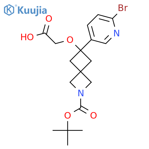 2-{[6-(6-Bromopyridin-3-yl)-2-[(tert-butoxy)carbonyl]-2-azaspiro[3.3]heptan-6-yl]oxy}acetic acid structure