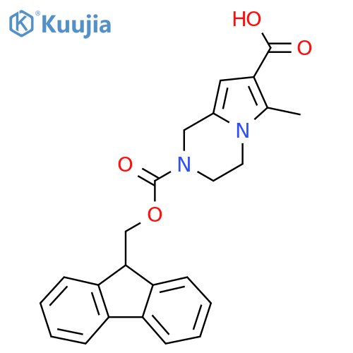 2-{[(9H-fluoren-9-yl)methoxy]carbonyl}-6-methyl-1H,2H,3H,4H-pyrrolo[1,2-a]pyrazine-7-carboxylic acid structure