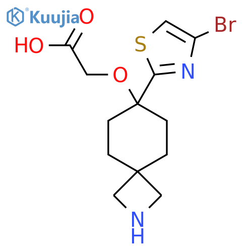 2-{[7-(4-Bromo-1,3-thiazol-2-yl)-2-azaspiro[3.5]nonan-7-yl]oxy}acetic acid structure