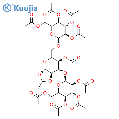 4-O-Acetyl-3,6-di-O-(2,3,4,6-tetra-O-acetyl-a-D-mannopyranosyl)-1,2-ethylidene-b-D-mannopyranose structure
