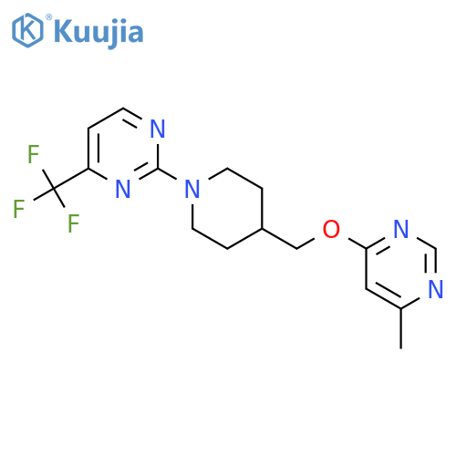 2-(4-{(6-methylpyrimidin-4-yl)oxymethyl}piperidin-1-yl)-4-(trifluoromethyl)pyrimidine structure