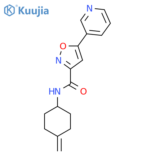 N-(4-methylidenecyclohexyl)-5-(pyridin-3-yl)-1,2-oxazole-3-carboxamide structure
