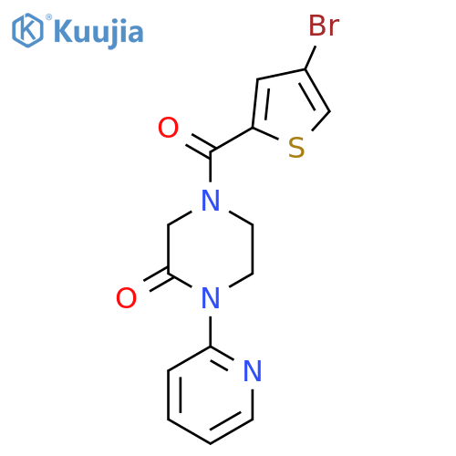 4-(4-bromothiophene-2-carbonyl)-1-(pyridin-2-yl)piperazin-2-one structure