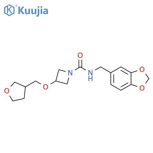 N-(2H-1,3-benzodioxol-5-yl)methyl-3-(oxolan-3-yl)methoxyazetidine-1-carboxamide structure