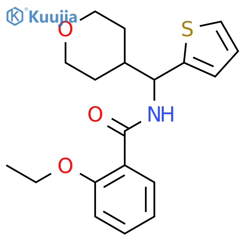 2-ethoxy-N-(oxan-4-yl)(thiophen-2-yl)methylbenzamide structure