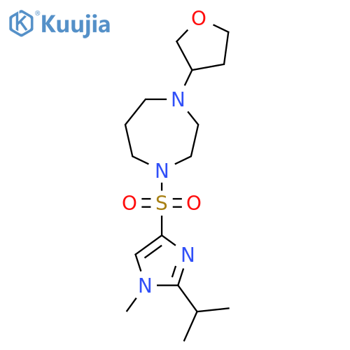 1-{[1-methyl-2-(propan-2-yl)-1H-imidazol-4-yl]sulfonyl}-4-(oxolan-3-yl)-1,4-diazepane structure