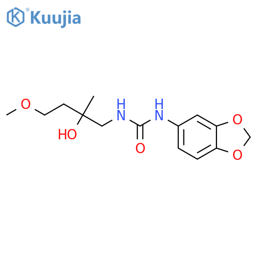 1-(2H-1,3-benzodioxol-5-yl)-3-(2-hydroxy-4-methoxy-2-methylbutyl)urea structure