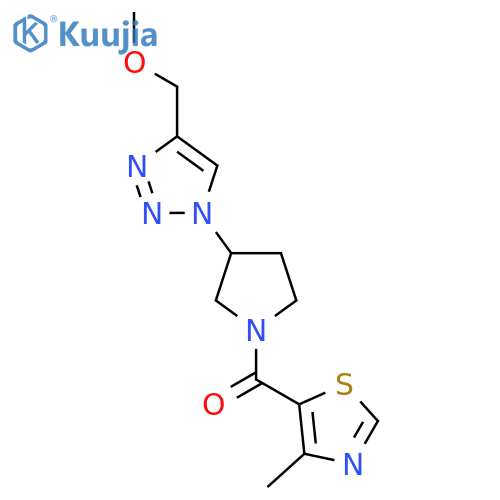 4-(methoxymethyl)-1-1-(4-methyl-1,3-thiazole-5-carbonyl)pyrrolidin-3-yl-1H-1,2,3-triazole structure
