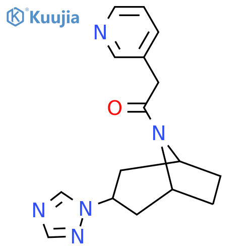 2-(pyridin-3-yl)-1-3-(1H-1,2,4-triazol-1-yl)-8-azabicyclo3.2.1octan-8-ylethan-1-one structure