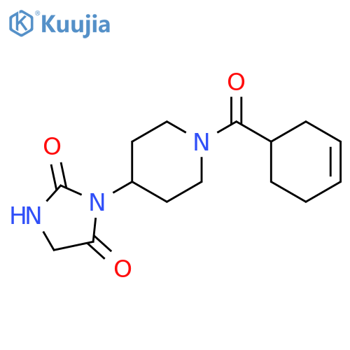 2,4-Imidazolidinedione, 3-[1-(3-cyclohexen-1-ylcarbonyl)-4-piperidinyl]- structure