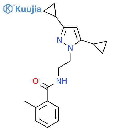 N-2-(3,5-dicyclopropyl-1H-pyrazol-1-yl)ethyl-2-methylbenzamide structure