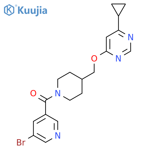 4-{1-(5-bromopyridine-3-carbonyl)piperidin-4-ylmethoxy}-6-cyclopropylpyrimidine structure