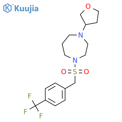 1-(oxolan-3-yl)-4-{4-(trifluoromethyl)phenylmethanesulfonyl}-1,4-diazepane structure