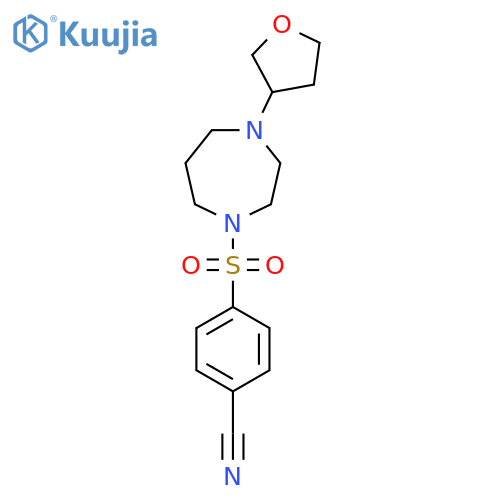 4-{4-(oxolan-3-yl)-1,4-diazepan-1-ylsulfonyl}benzonitrile structure