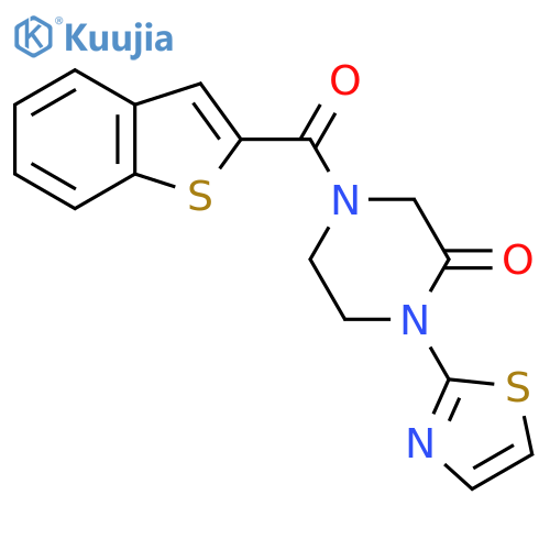4-(1-benzothiophene-2-carbonyl)-1-(1,3-thiazol-2-yl)piperazin-2-one structure