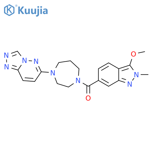 3-methoxy-2-methyl-6-(4-{1,2,4triazolo4,3-bpyridazin-6-yl}-1,4-diazepane-1-carbonyl)-2H-indazole structure