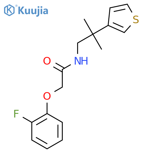 2-(2-fluorophenoxy)-N-[2-methyl-2-(thiophen-3-yl)propyl]acetamide structure