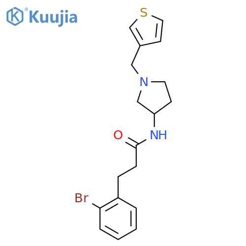 3-(2-bromophenyl)-N-{1-(thiophen-3-yl)methylpyrrolidin-3-yl}propanamide structure