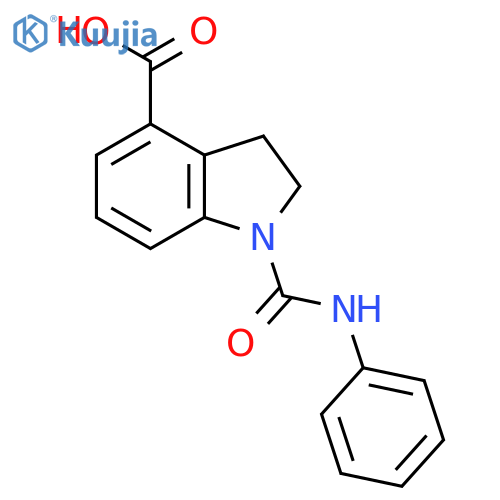 1-(phenylcarbamoyl)-2,3-dihydro-1H-indole-4-carboxylic acid structure