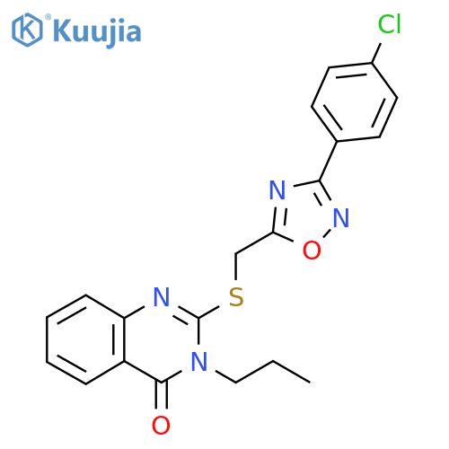 2-({[3-(4-chlorophenyl)-1,2,4-oxadiazol-5-yl]methyl}sulfanyl)-3-propyl-3,4-dihydroquinazolin-4-one structure