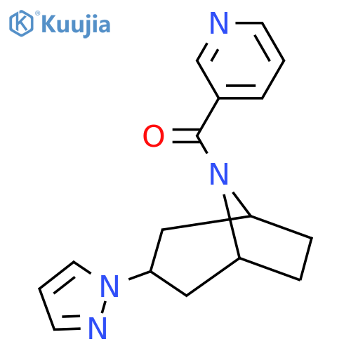 3-(1H-pyrazol-1-yl)-8-(pyridine-3-carbonyl)-8-azabicyclo3.2.1octane structure