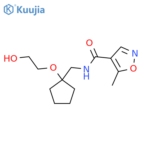 N-{1-(2-hydroxyethoxy)cyclopentylmethyl}-5-methyl-1,2-oxazole-4-carboxamide structure